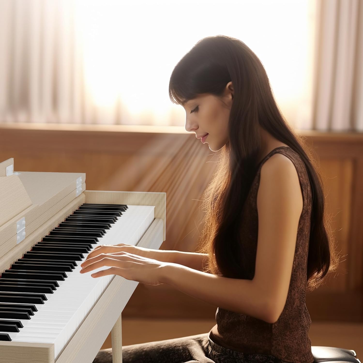 88- Key Hammer Weighted Digital Keyboard Piano, Full-Size Electric Piano keyboard, with 3-Pedal, Multi-Functional Keyboard and Stand for Beginner/Adult