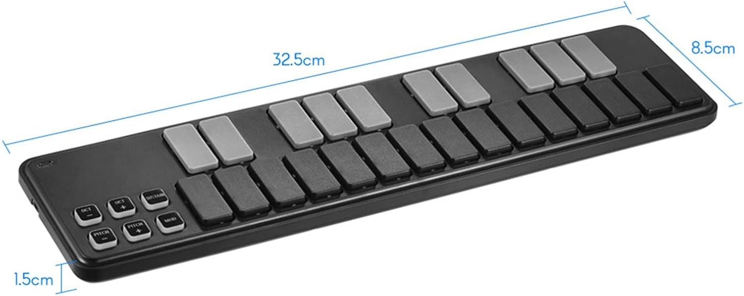 Keyboard Piano Slim-Line Portable USB MIDI Keyboard Controller 25 Keys with USB