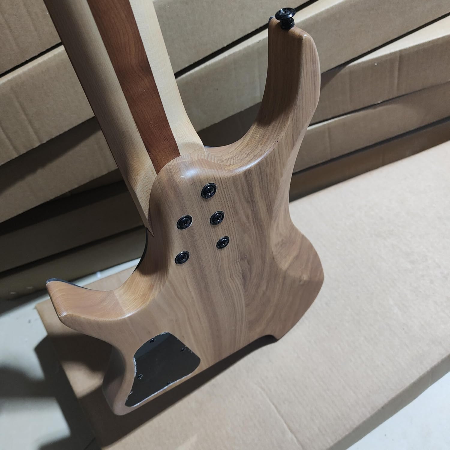 7-String Headless Electric Guitar, Purple and White Burst Finish, HH Pickups