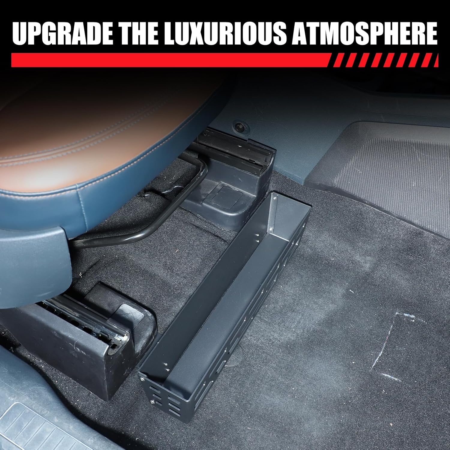 Aunginsy Passenger Under Seat Storage Basket Compatible with Ford Maverick 2022-2026, Car Front Row Co-pilot Underseat Hidden Organizer Tray Multi-Functional Storage Bins Tool Box Interior Accessories