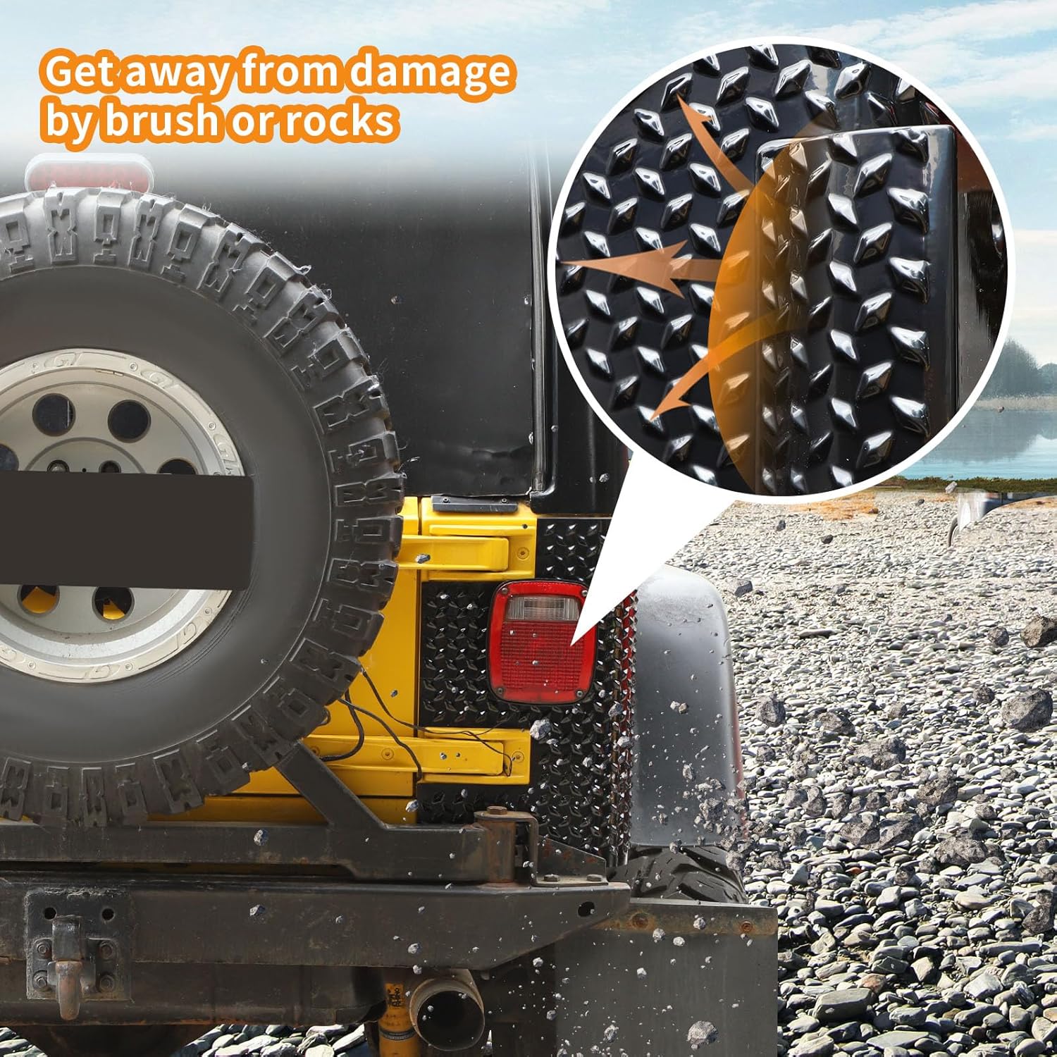 RT-TCZ for Jeep TJ Body Armor Rear Corner Guards Quarter Panel for Jeep Wrangler TJ 1997-2006 Black Exterior Accessories 2pcs