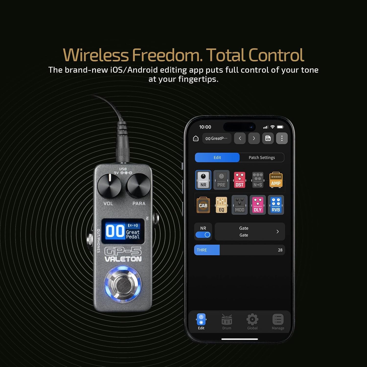 Valeton GP-5 Super Compact Multi-Effects Processor & NAM/IR Loader Pedal(Incl 1PCS Additional TRS Cable By VOLKTONE)