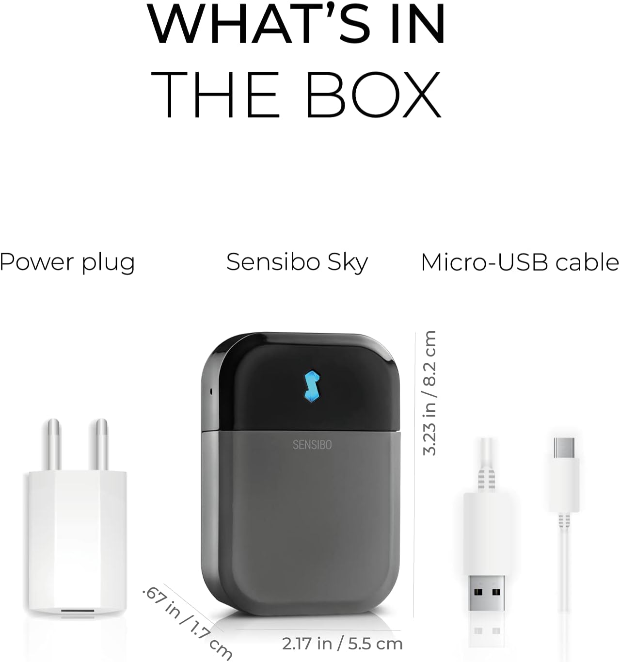 Sensibo Sky, Smart Wireless Air Conditioner Controller. Quick & Easy DIY Installation. Maintains Comfort with Energy Efficient. Automatic Wifi Thermostat Control App. Google, Alexa and Siri Compatible