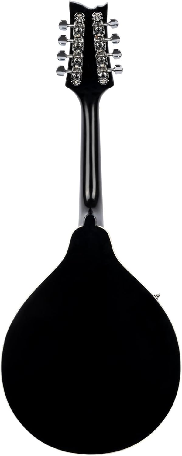 Ortega Guitars, 8-String A-Style Series Left-Handed Acoustic-Electric Mandolin w/Bag, White,Chrome,Bronze, Voll (RMAE40SBK-L)