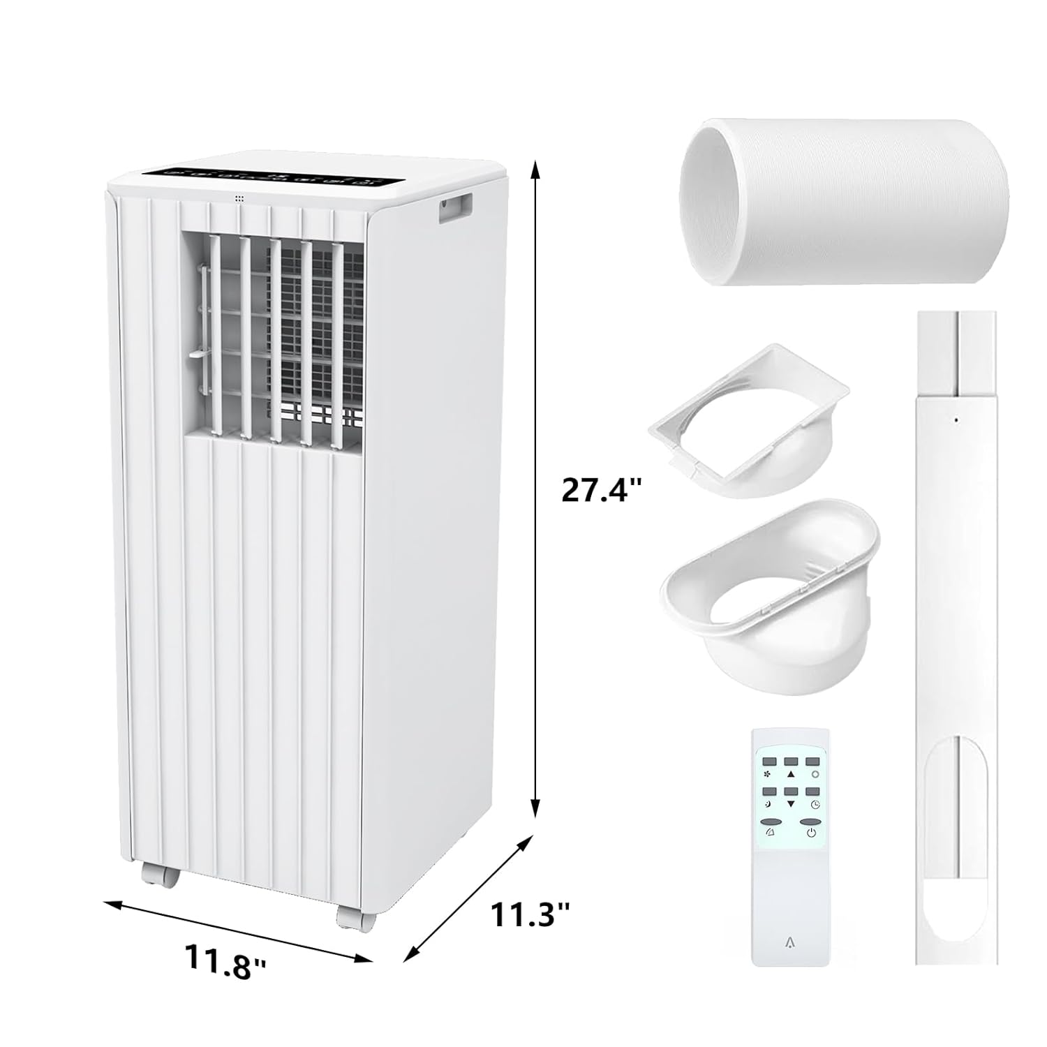 Portable Air Conditioners 8000 BTU for Room Up to 350 Sq. Ft, Portable AC Unit with Cool Fan and Dehumidifier, Quiet AC Unit for Bedroom, With Remote Control, 24 Hour Timer, Window Kit