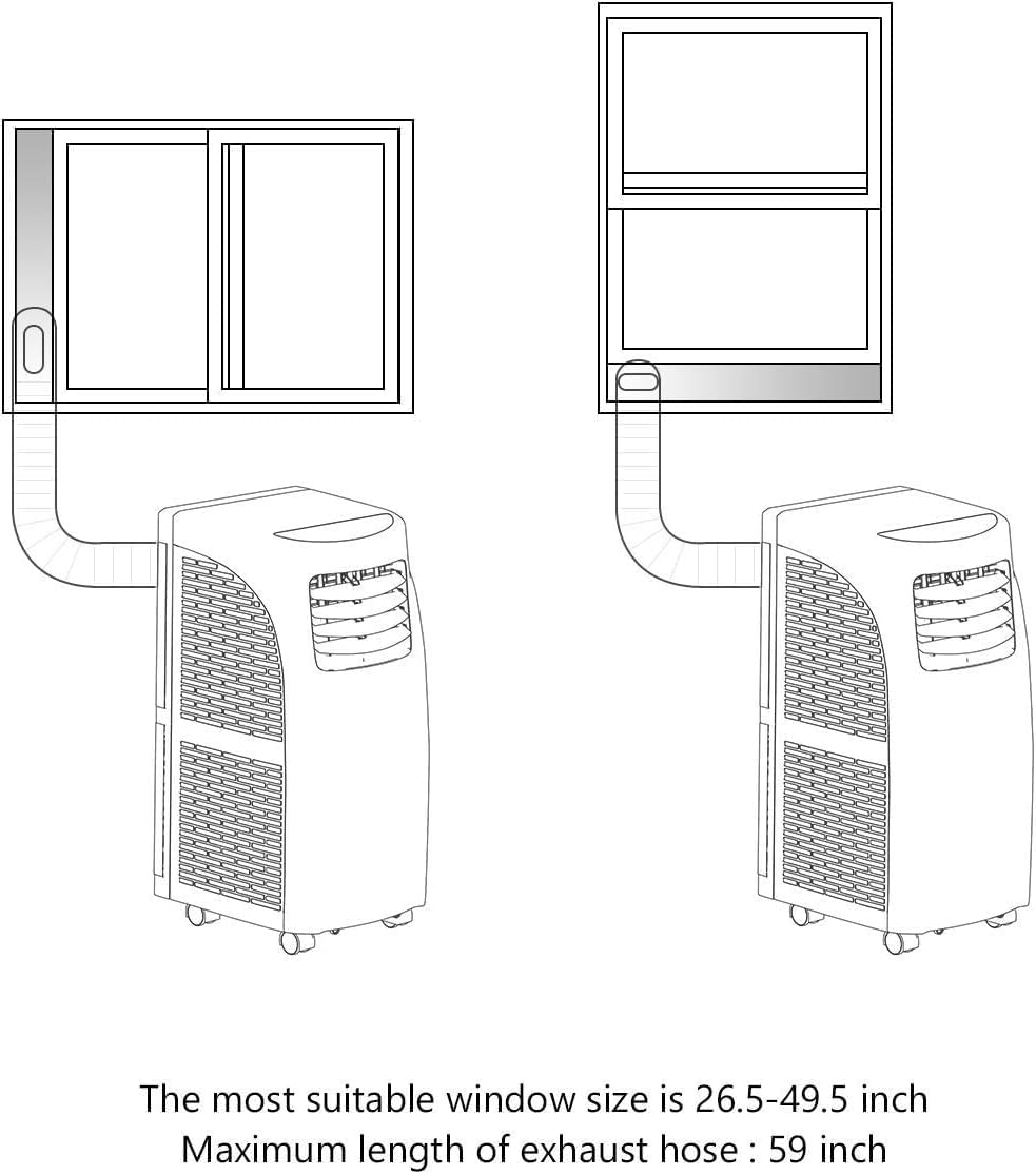 GOFLAME Portable Air Conditioner, 8000 BTU Conditioner Unit with Remote Control Dehumidifier Function, 4 Caster Wheel, Sleep Mode and 2 Fan Speed, Quiet AC window for rooms White