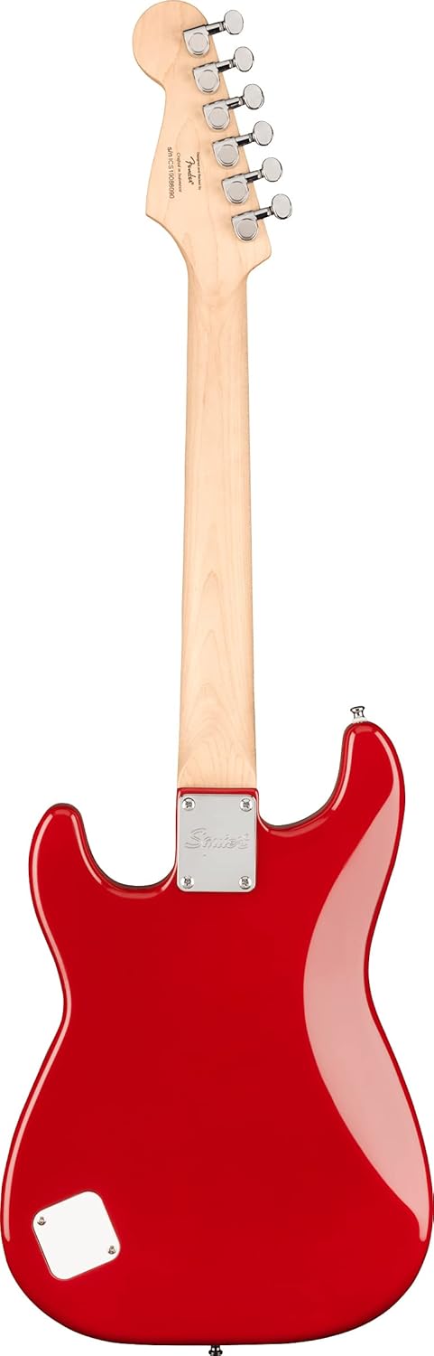 Fender Squier 3/4-Size Kids Mini Strat Electric Guitar - Dakota Red Learn-to-Play Bundle with Cable, Tuner, Strap, Picks, Fender Play Online Lessons, and Austin Bazaar Instructional DVD