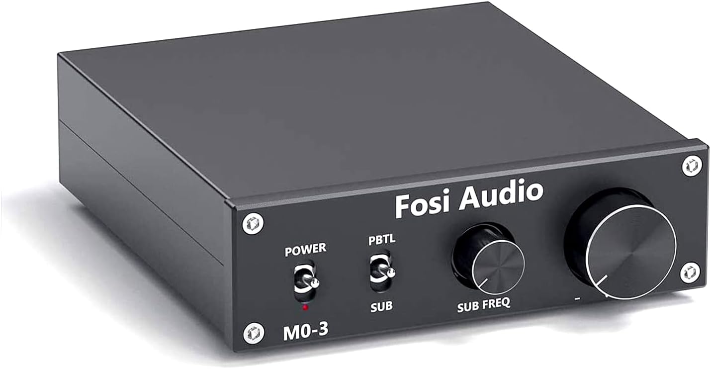 Fosi Audio M03 200 Watt TPA3255 Subwoofer Amplifier Mini Mono Channel Audio Power Amp for Home Theater Full-Frequency and SUB Bass Switchable with 32V/5A Power Supply