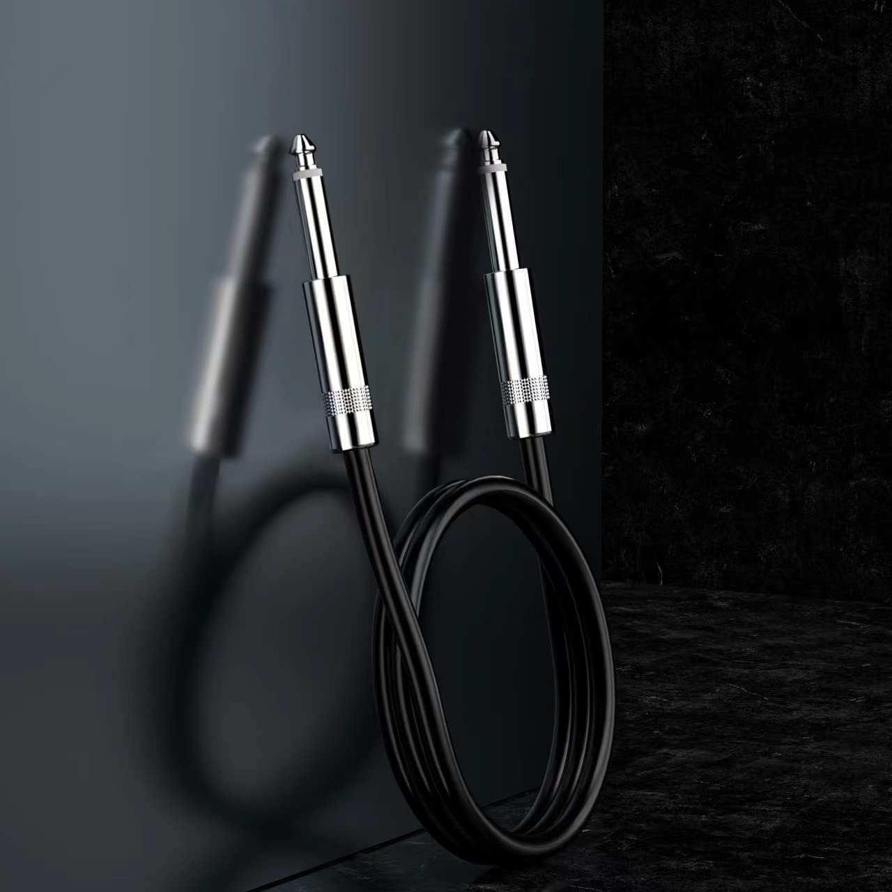 2-Pack 100ft 1/4 Inch TS Cable, Professional Quarter Inch TS Stereo Interconnect Cable