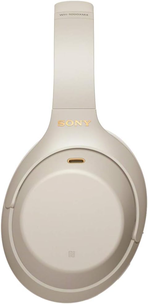 Sony WH1000XM4/S Premium Noise Cancelling Wireless Over-The-Ear Headphones Bundle with Deco Gear Wood Headphone Display Stand and Protective Travel Carry Case