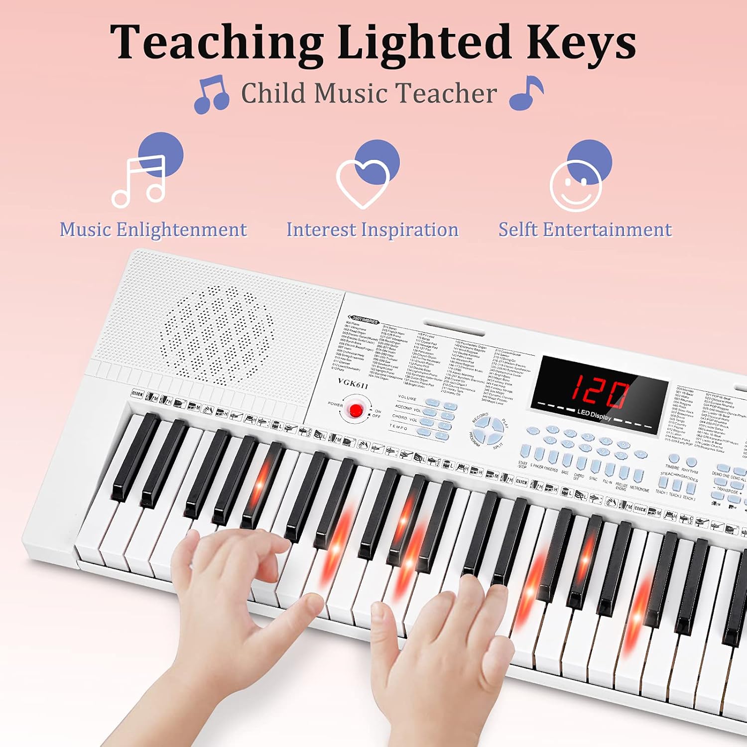 Vangoa VGK611 Piano Keyboard for Beginner and 37 Key Melodica Musical Instrument Soprano