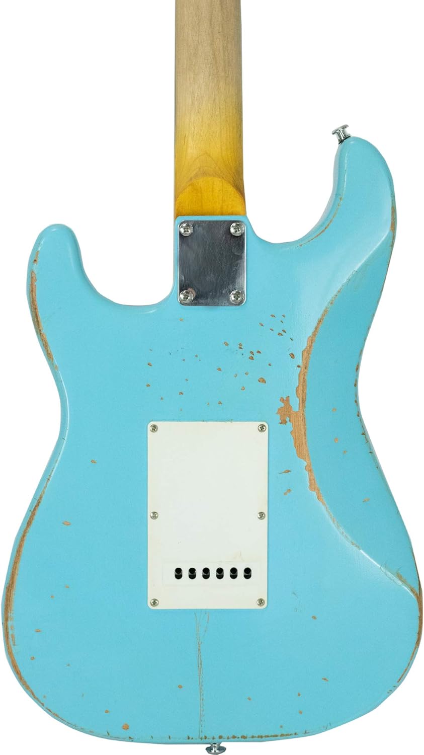 Sawtooth ES Relic Electric Guitar, Aero Blue, Retro Pack