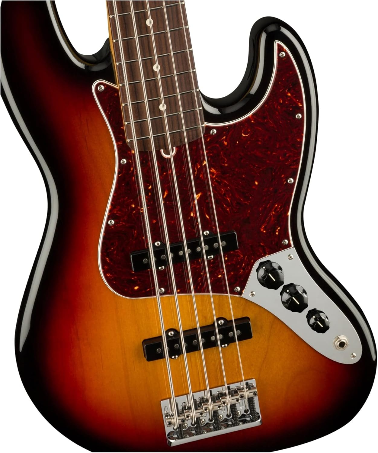 Fender American Professional II 5-String Jazz Bass, 3-Color Sunburst, Rosewood Fingerboard