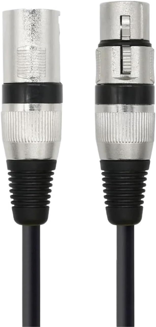 Audio Mic XLR Male to XLR Female Colorful Speaker Patch Snake Cord 3 Pin XLR Microphone Cable for Amplifier Microphone DMX Mixer(Black,0.5m)