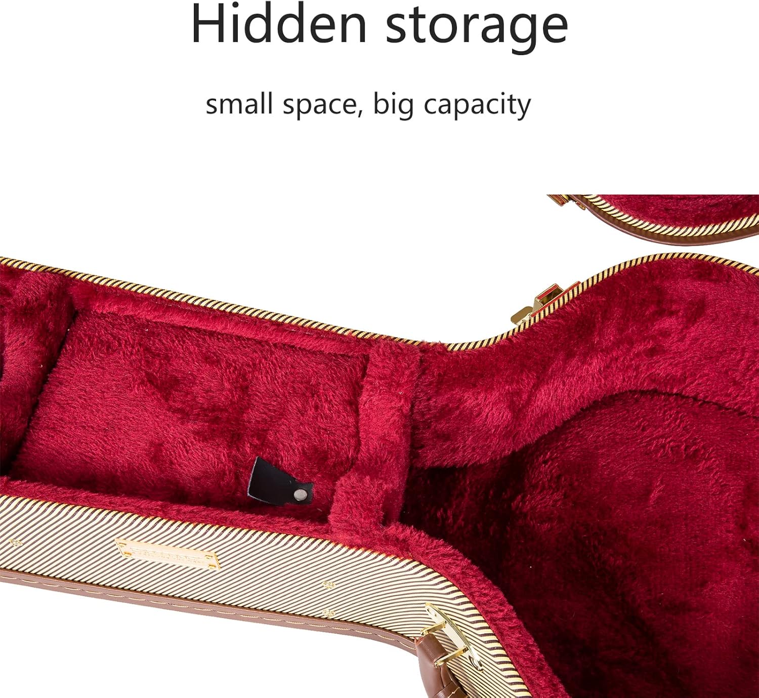 Crossrock Wooden Guitar Case fits 12-Frets 000/OM Acoustic Guitars - Stainless Steel Latches, Sponge Lining, Metal Feet, Storage Space - Vinyl Tweed (CRW620-00012TW)