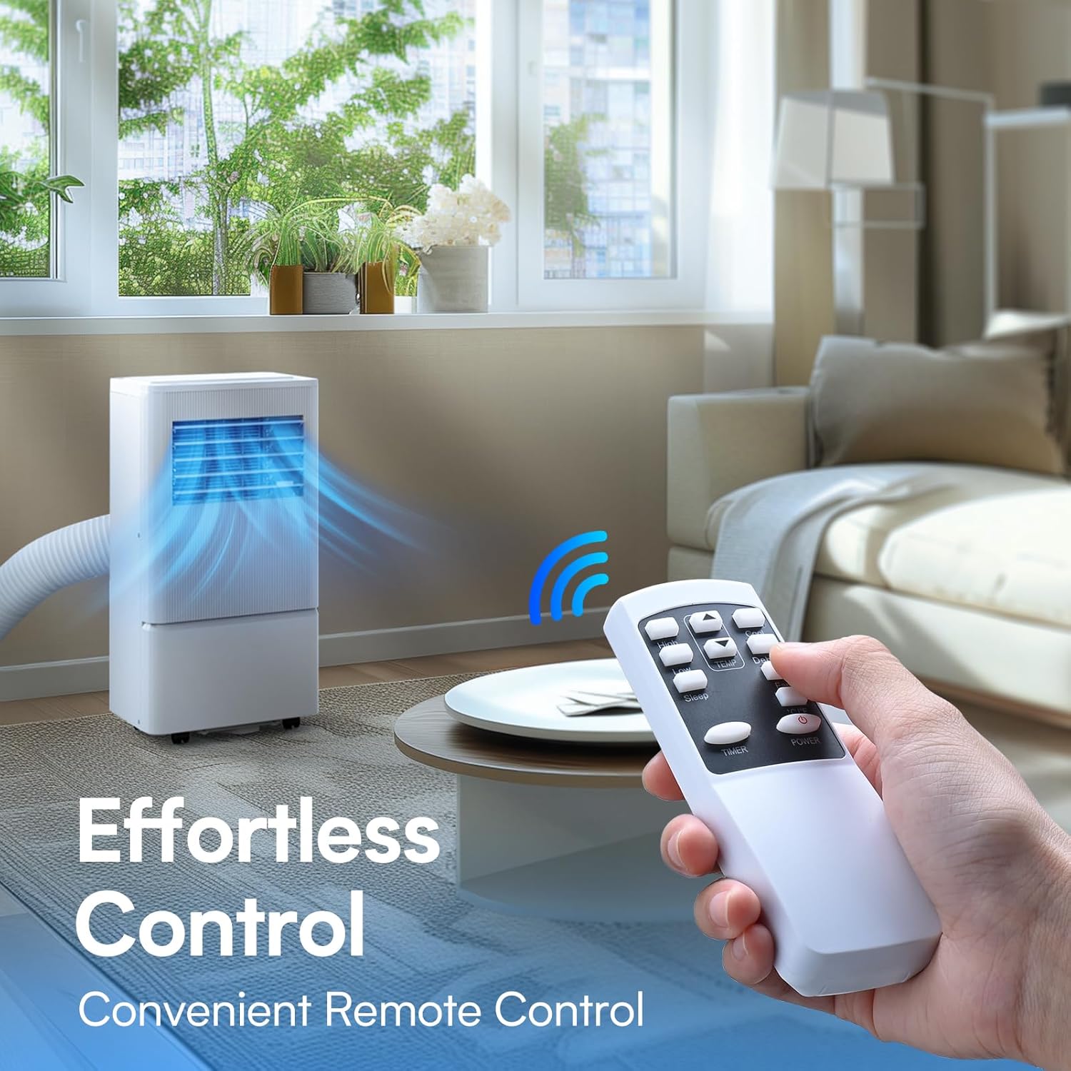 Air Choice 8000 BTU Portable Air Conditioner, 3-in-1 Room Air Conditioners Portable for Rooms Up to 350 Sq.Ft, Sleep Mode, 24H Timer, AC Unit with Remote Control & Digital Display, Window Kit Included