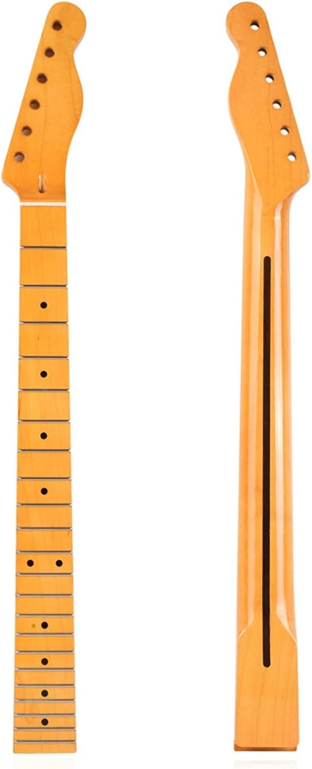 Yellow Guitar Accessories Parts 22 Frets Maple Electric Guitar Neck Maple Fretboard Unfinished Guitar Neck (Color : 21frets)