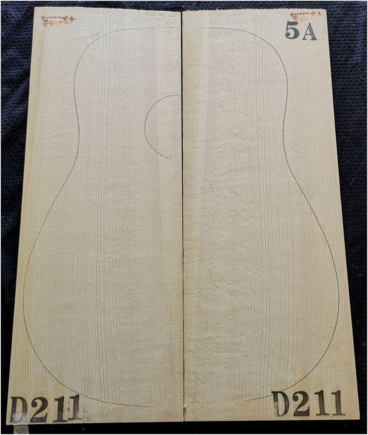 FLFL Spruce Veneer Guitar Panel Spruce Guitar Production Unfinished Guitar Kit (Color : 4)