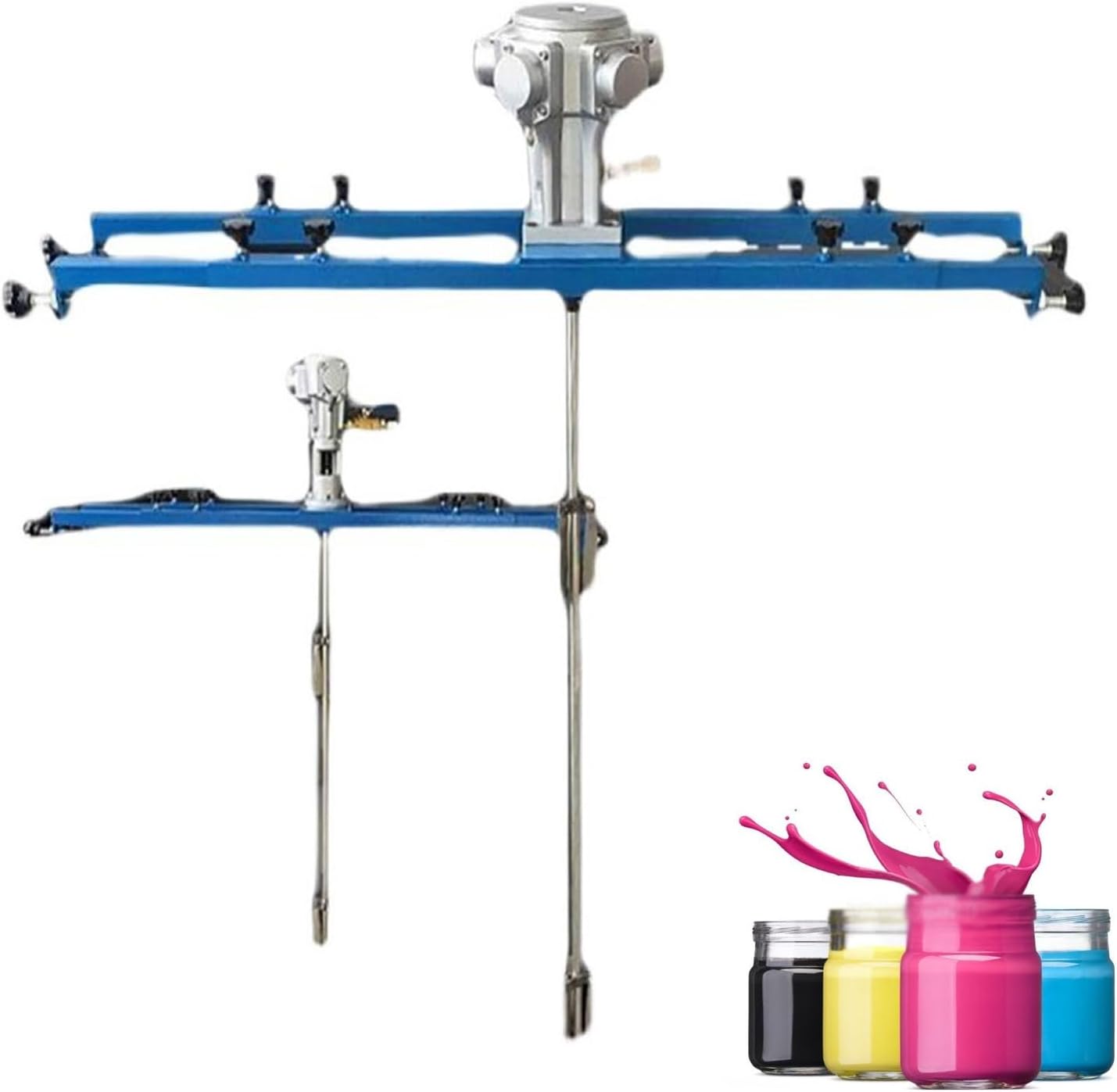 Pneumatic Paint Mixer for IBC Open-top Drum, Coat Mixer Bracket Air Agitator Stirring Machine, Paint Mix Tool Paint Mixing Equipment for Ink Dissolve(Five-cylinder)