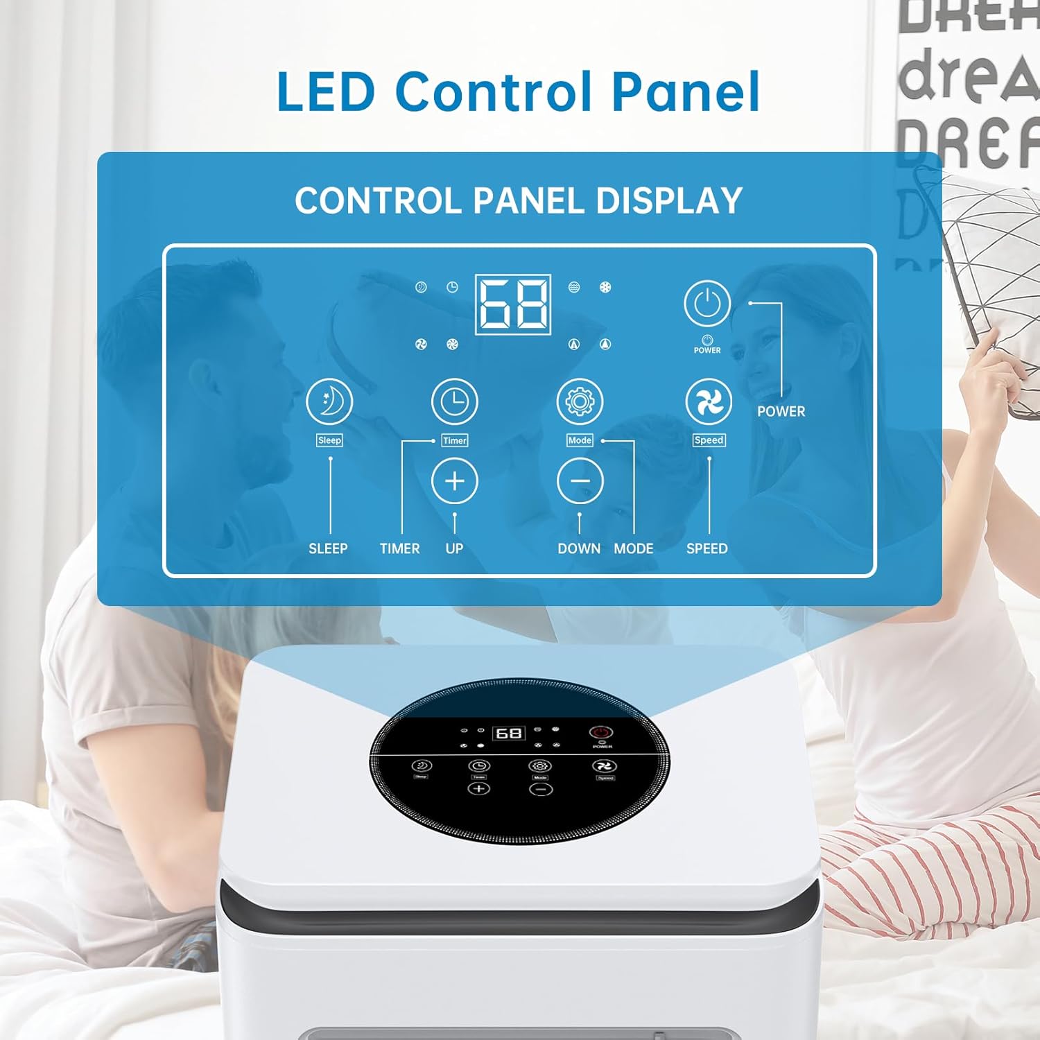 8000 BTU Portable Air Conditioner, 3 In 1 AC Unit Cooling Up to 350 Sq.Ft, Small Air Cooler, Dehumidifier and Fan, Indoor Air Conditione with Remote, Led Display, Mount Kit, White