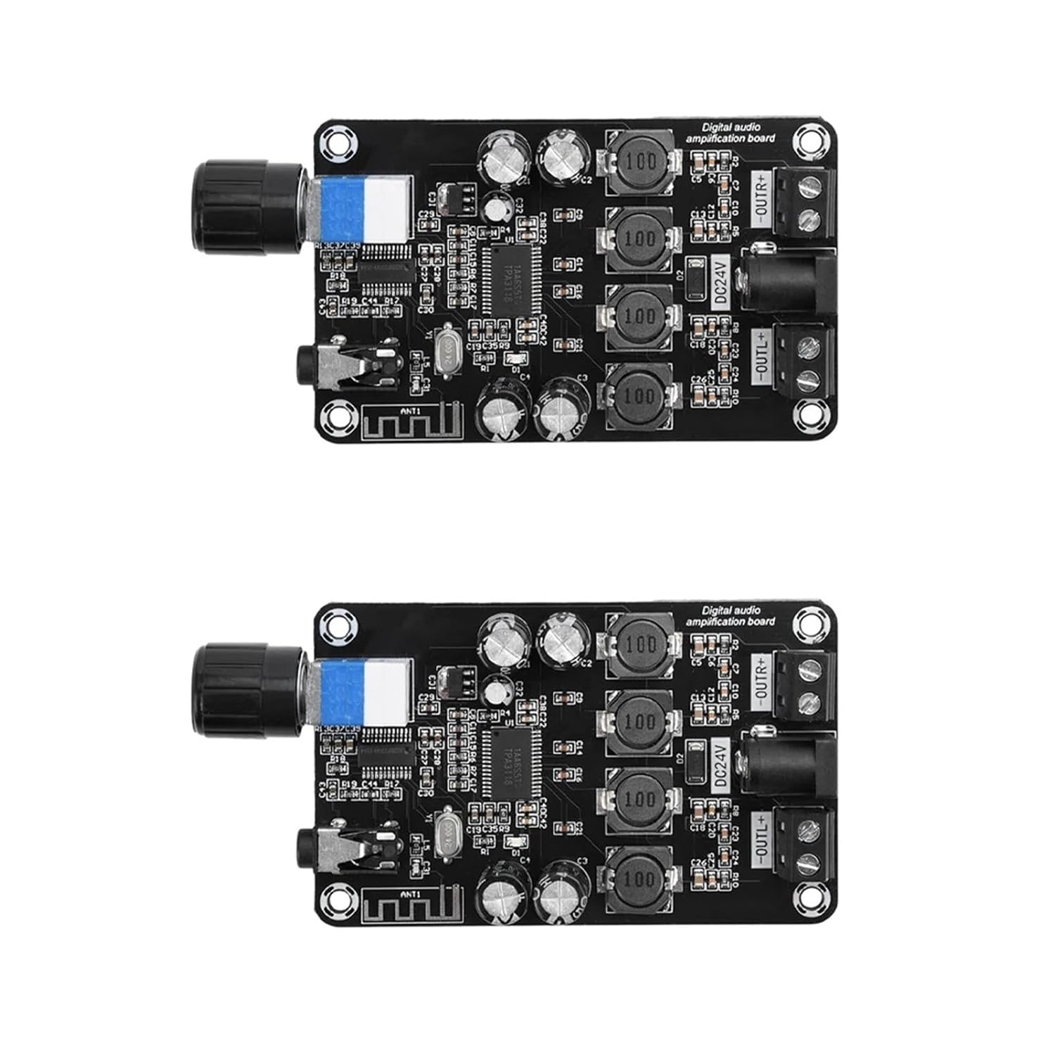 XH-A415 HD Digital Audio Amplifier Board Chip TPA3118D2 50W*2 Dual Channel Sound Amplifier Module 50WX2 AUX/Bluetooth(2PCS 50W 50W)