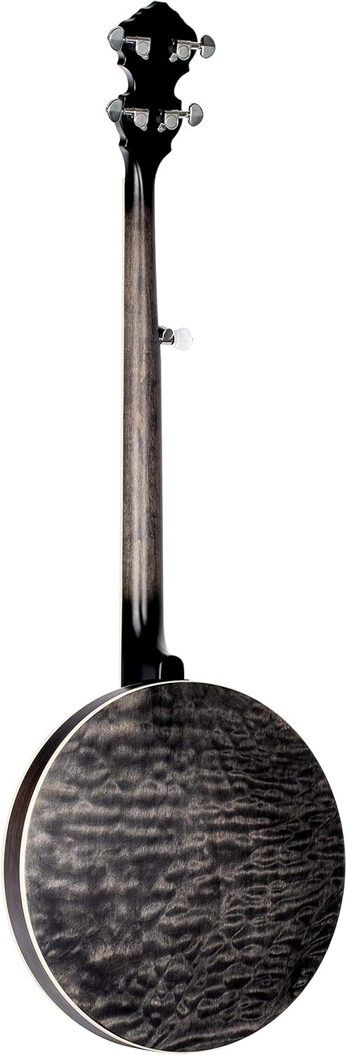 Ortega Guitars Facon Falcon Series 5-String Quilted Maple Resonator Acoustic-Electric Banjo w/Bag, Right (OBJE400TCO)