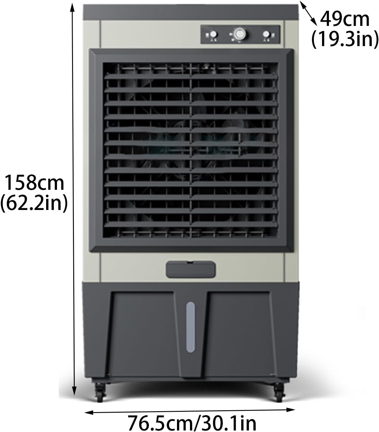 Portable Air Conditioners, Evaporative Air Cooler with Water Tank and Wheel, 3 In 1 Swamp Cooler Thats Blow Cold Air for Room(76.5 * 49 * 158cm)