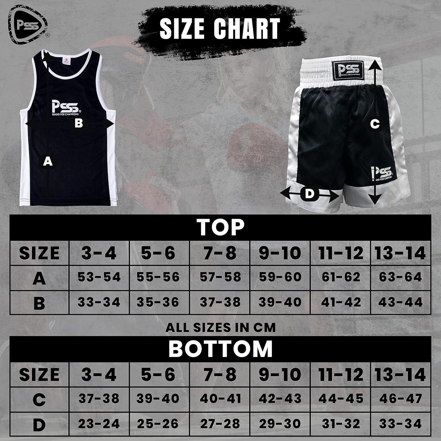 Kids Boxing 6 Pieces Set Uniform top & Short Boxing Gloves Black 1021 Focus Pad Black 1109 wrap-Skipping Rope & Keychain-Professional Accessories kit for Sparring Sports – 4OZ