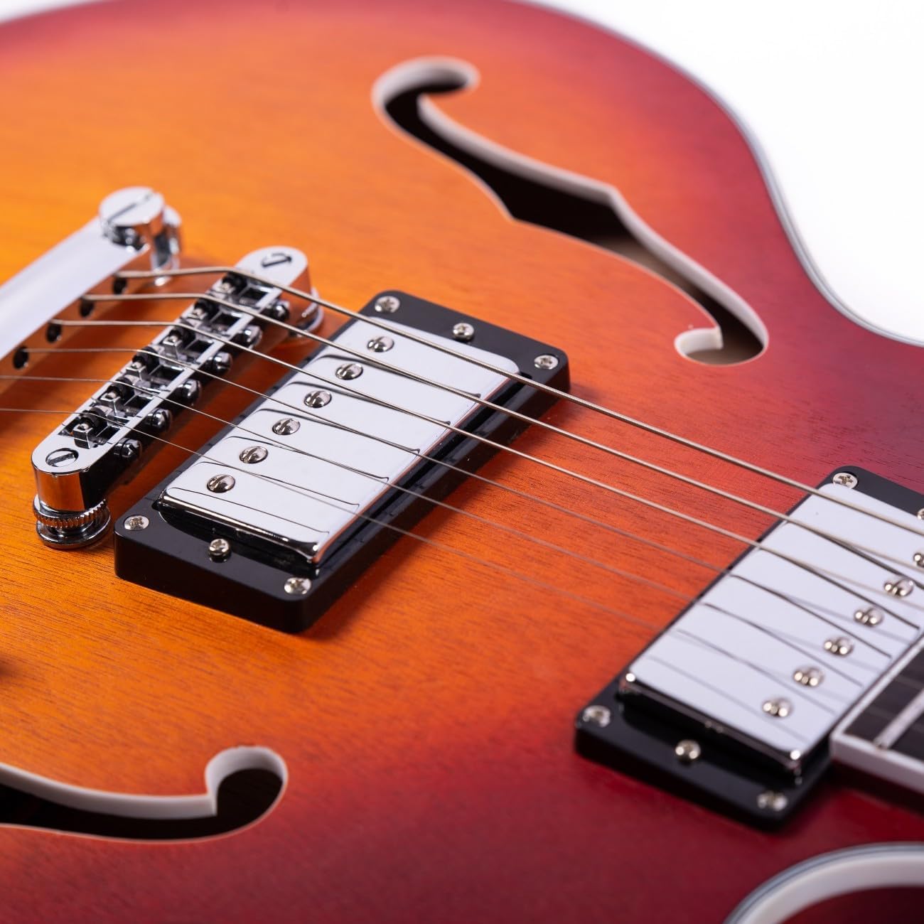 LPF Semi-Hollow Body Electric Guitar,Matte Finish, Covered Alnico5 Pickups,Mahogany Wood Body, Mahogany Neck, Rosewood Fretboard, 6 Strings, Includes Guitarbag (GTLPF-02-red VS)