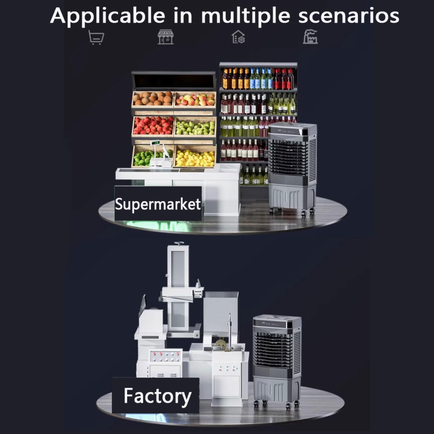 Portable Air Conditioners 3-in-1 Portable AC Unit with 3 Modes Quiet Air Conditioner with 50l Extra Large Water Tank 120° Oscillating 12H Timer Air Cooler Cooling Fan Bedroom Office Apartments