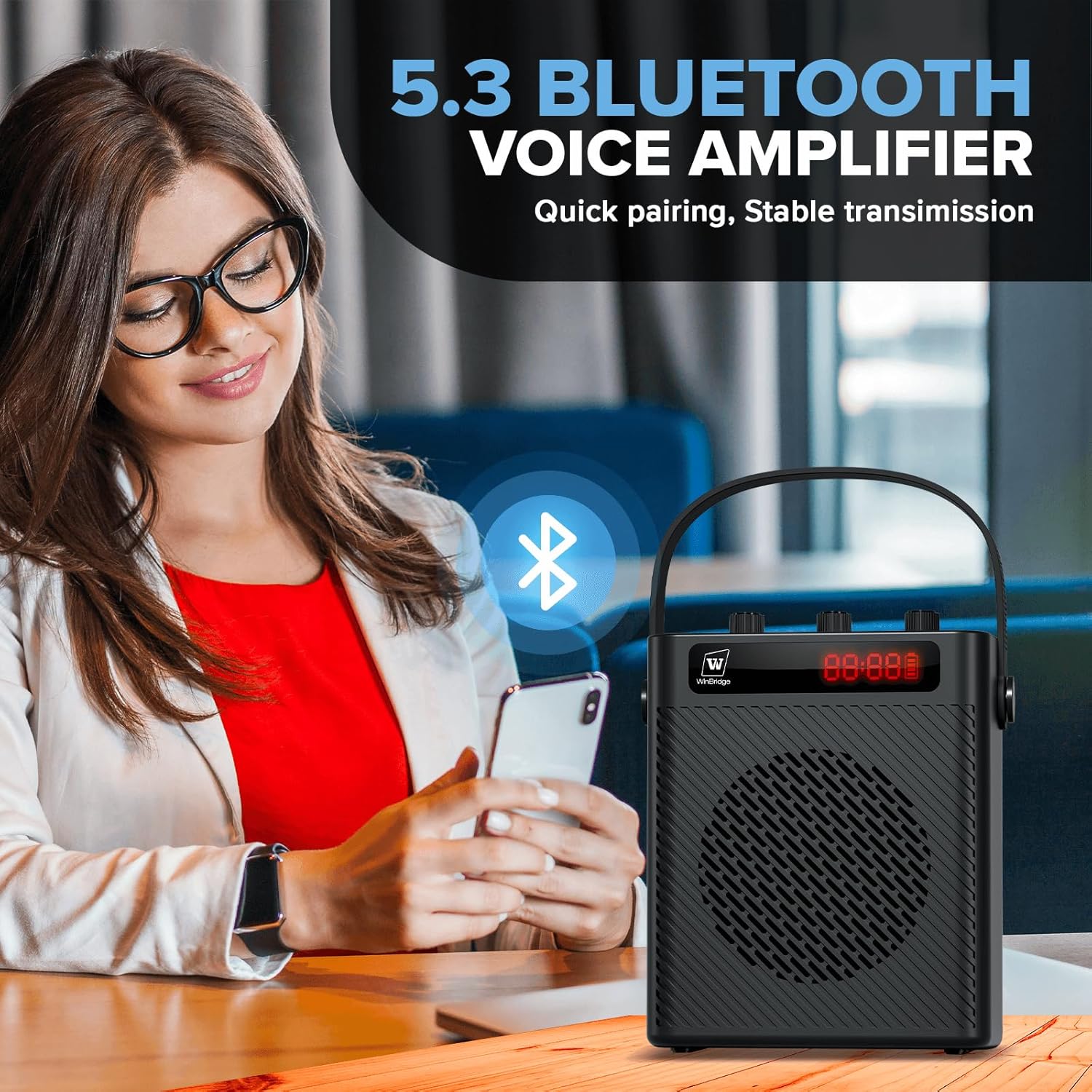 Voice Amplifier Wireless Microphone/Handheld Mic- 40W Portable Microphone and Speaker Wireless karaoke System, Bluetooth Speaker with Mics Personal Pa System, 4 Sound Effects for Teachers Speaking S95