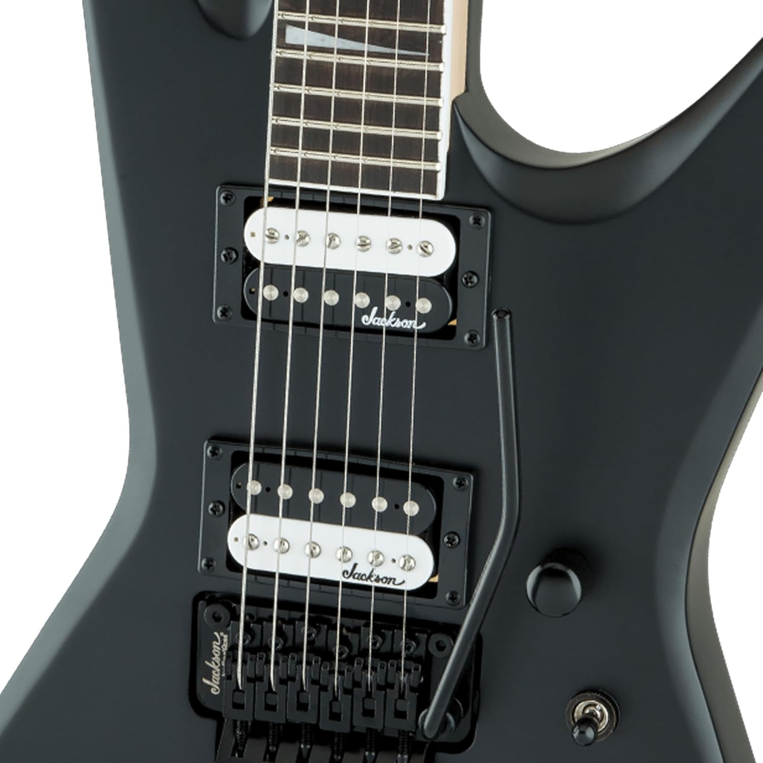 Jackson Warrior JS32 Electric Guitar - Satin Black Bundle with Cable, Tuner, Strap, Picks, and Austin Bazaar Guitar DVD