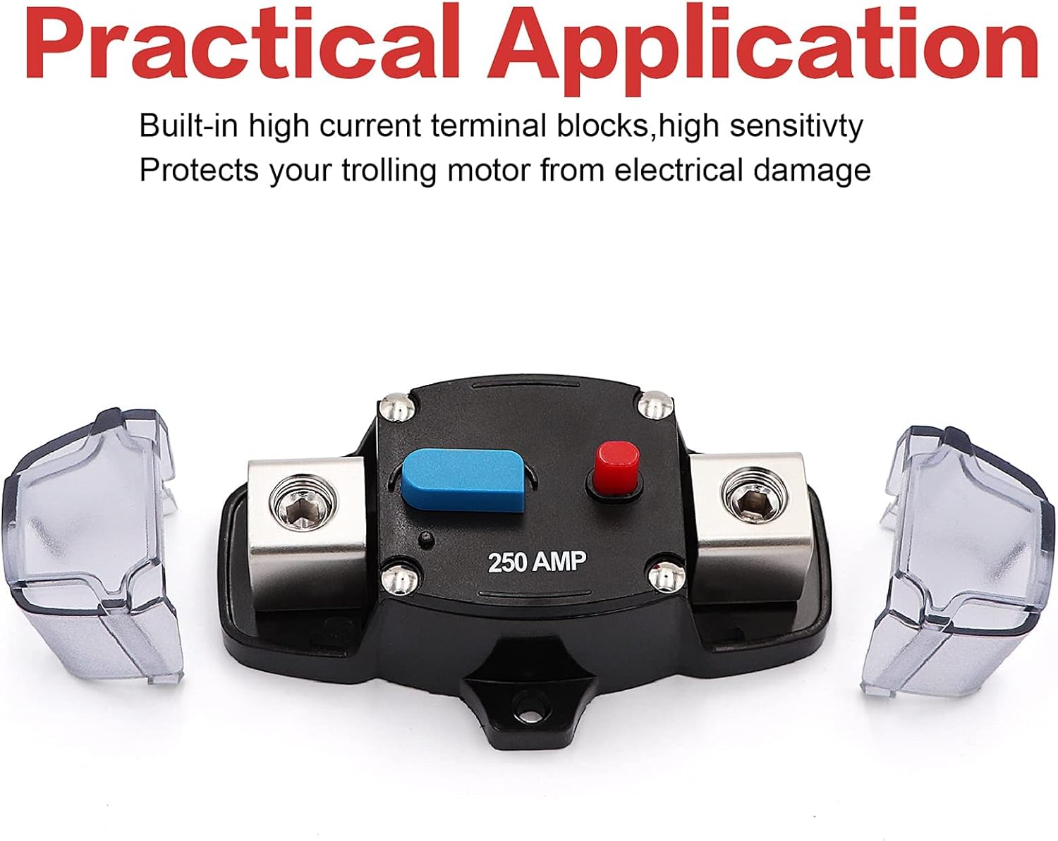 40FT 1/0 Gauge Wire Copper Clad Aluminum CAA,with 250A Circuit Breaker,20pcs Lugs Terminal Connectors and 3:1Heat Shrink Tube for Power/Auto,Amplifier,Ground Cable Trailer Wiring