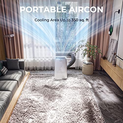 ARLIME Portable Air Conditioner, 9000 BTU AC Units with Fan & Dehumidifier Cools up to 350 sq.ft, Digital Display & Remote Control, Floor Air Conditioner w/Window Kit for Room, Office, Dorm, Bedroom