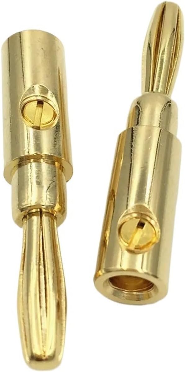 40Pcs Brass Metal Gilded 4mm Bullet Banana Adapter Connector for Binding Post Amplifiers Speaker