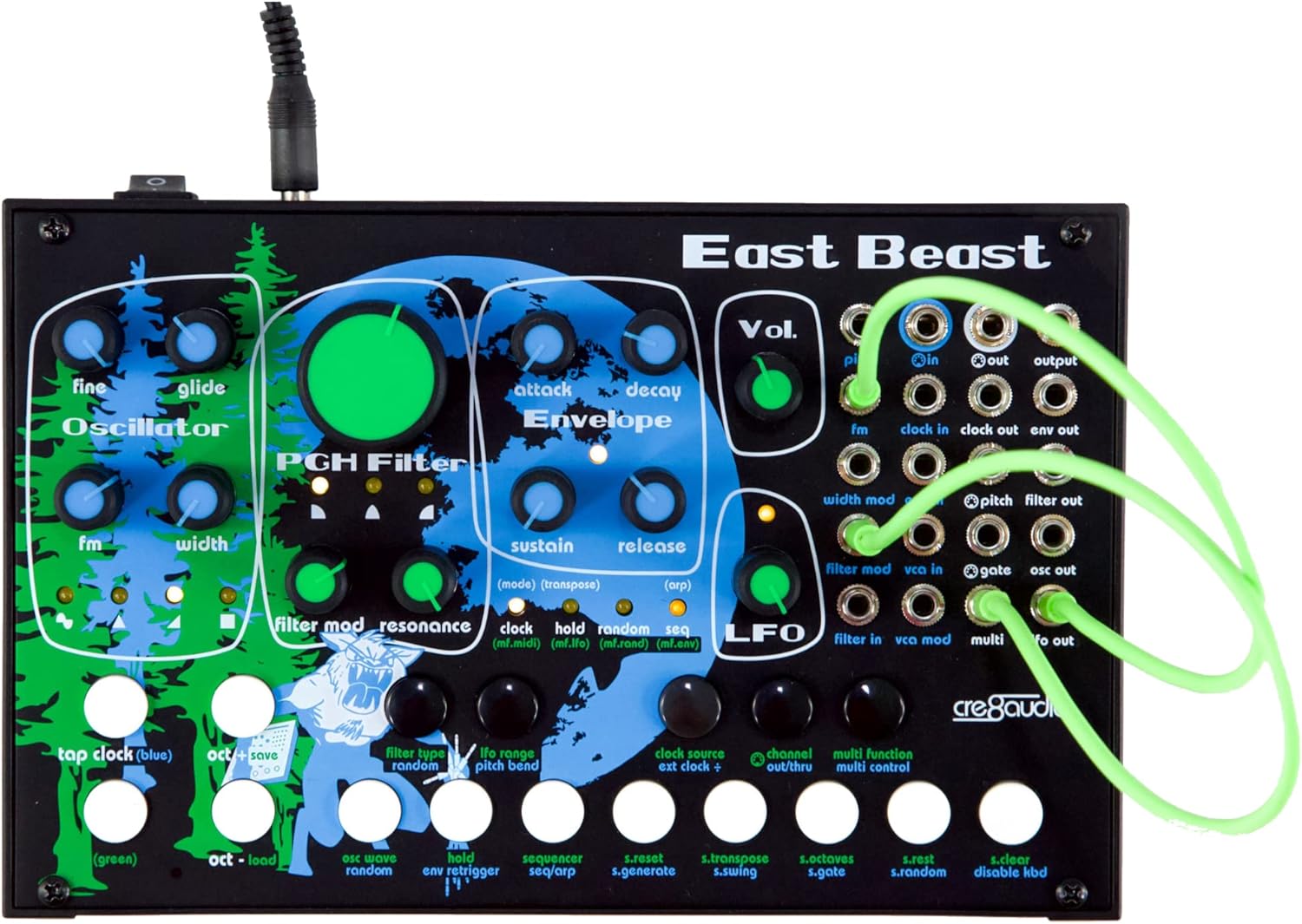 Cre8audio Semi-Modular Analog Synthesizer (East Beast) Bundle