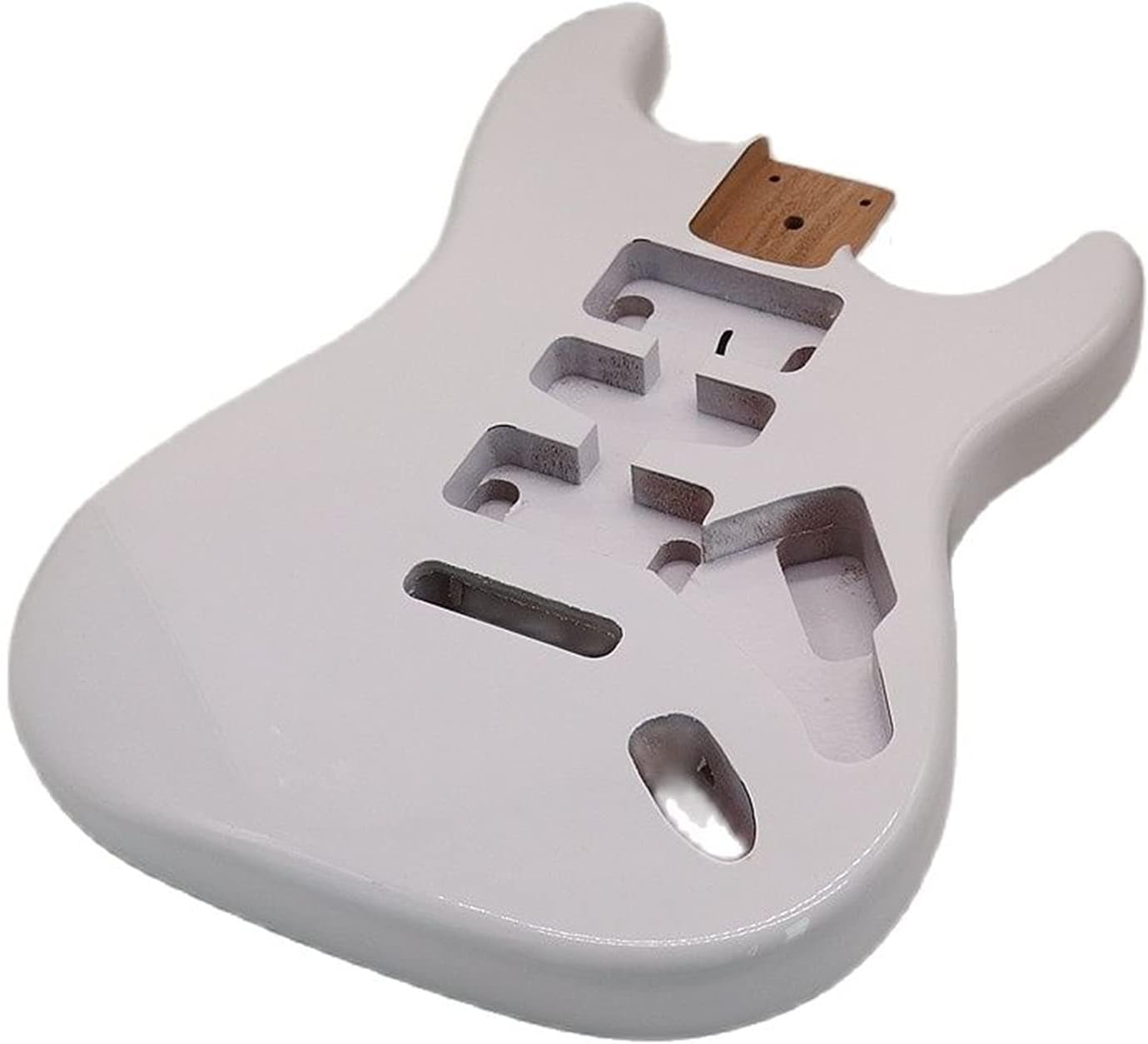 Unfinished Guitar Kit White Color ST Guitar Body Poplar Wood Electric Guitar Barrel High Gloss Finish Guitar Accessory 5.7cm Pocket Width Handmade ​Guitar Body