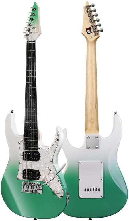 Compact Electric Guitar Solid Body Colorful Finish – Lightweight 6-String Electric Guitar for Beginners, Home Practice, Travel or Decorative Display, High-Grade Affordable Design