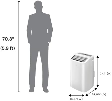 Equator 16,000 BTU Inverter Portable Air Conditioner with Heat Pump, Dual Hose, 4-in-1 Mode, Auto Swing, Touch Panel, Remote, Quiet, 700 Sq. Ft., 110V