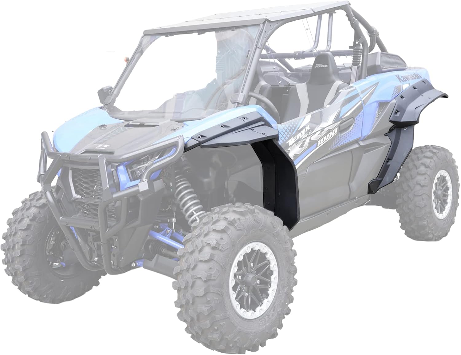 HAKA TOUGH Wider Extended Fender Flares for Kawasaki Teryx KRX 1000 2 Door 2020-2025, Front & Rear XXL Mud Flaps Mud Guards Extension Accessories, Replace OEM # 99994-1324, 8PCS