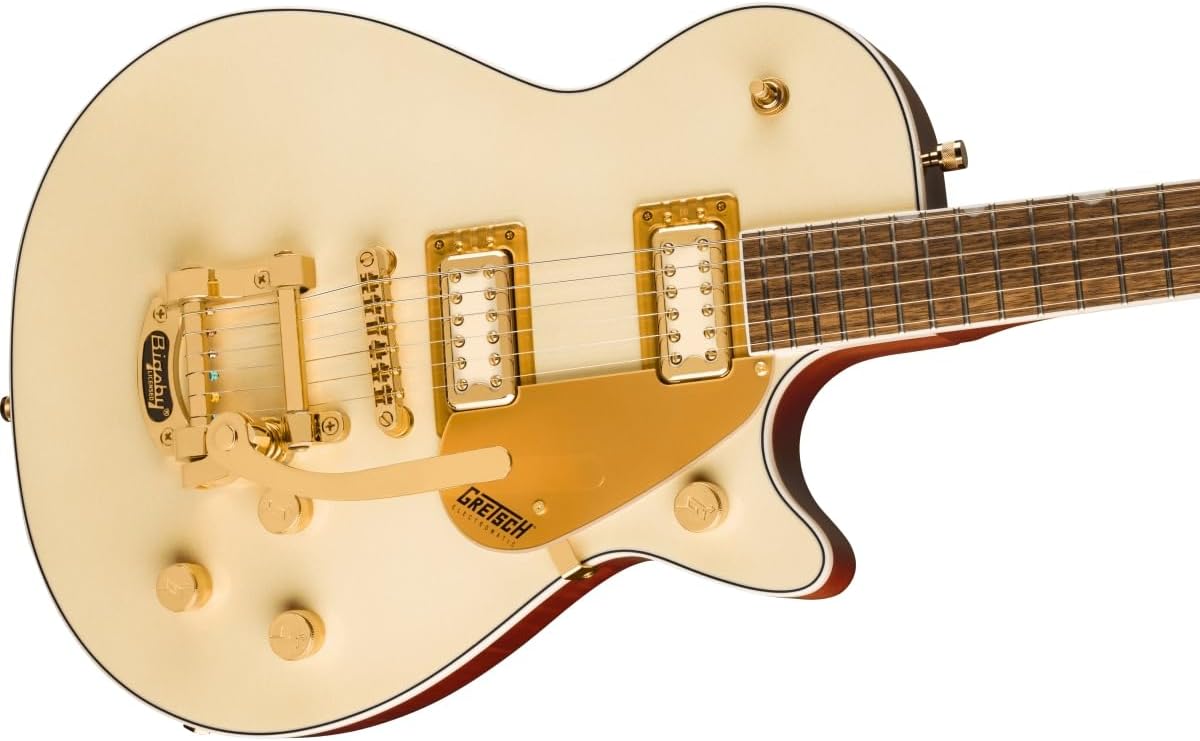 Gretsch Electromatic Pristine LTD Jet Single-Cut 6-String Right-Handed Electric Guitar with Bigsby Tailpiece (White Gold)