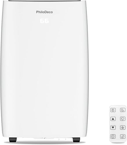 PhiloDeco Portable Air Conditioners 14000 BTU, Suitable for 420 sq ft of Rooms, 24H Timer, 5-In-1 Quiet AC Unit as Cooler Dehumidifier Fan, Remote Control Window Kit Included