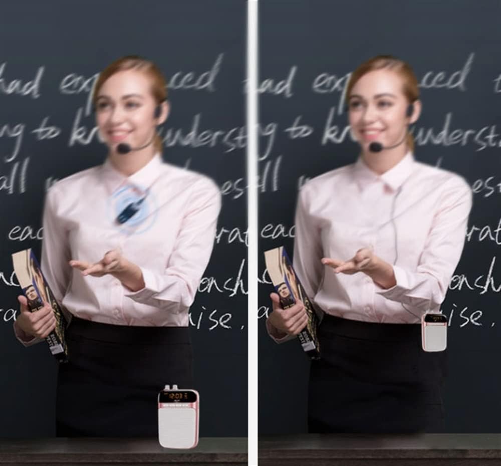 TOEWOE Portable Voice Amplifier for Teacher with Microphone Headset, Personal Speaker for Teachers, Tour Guide, Coaches, Classroom (Color : Pink)