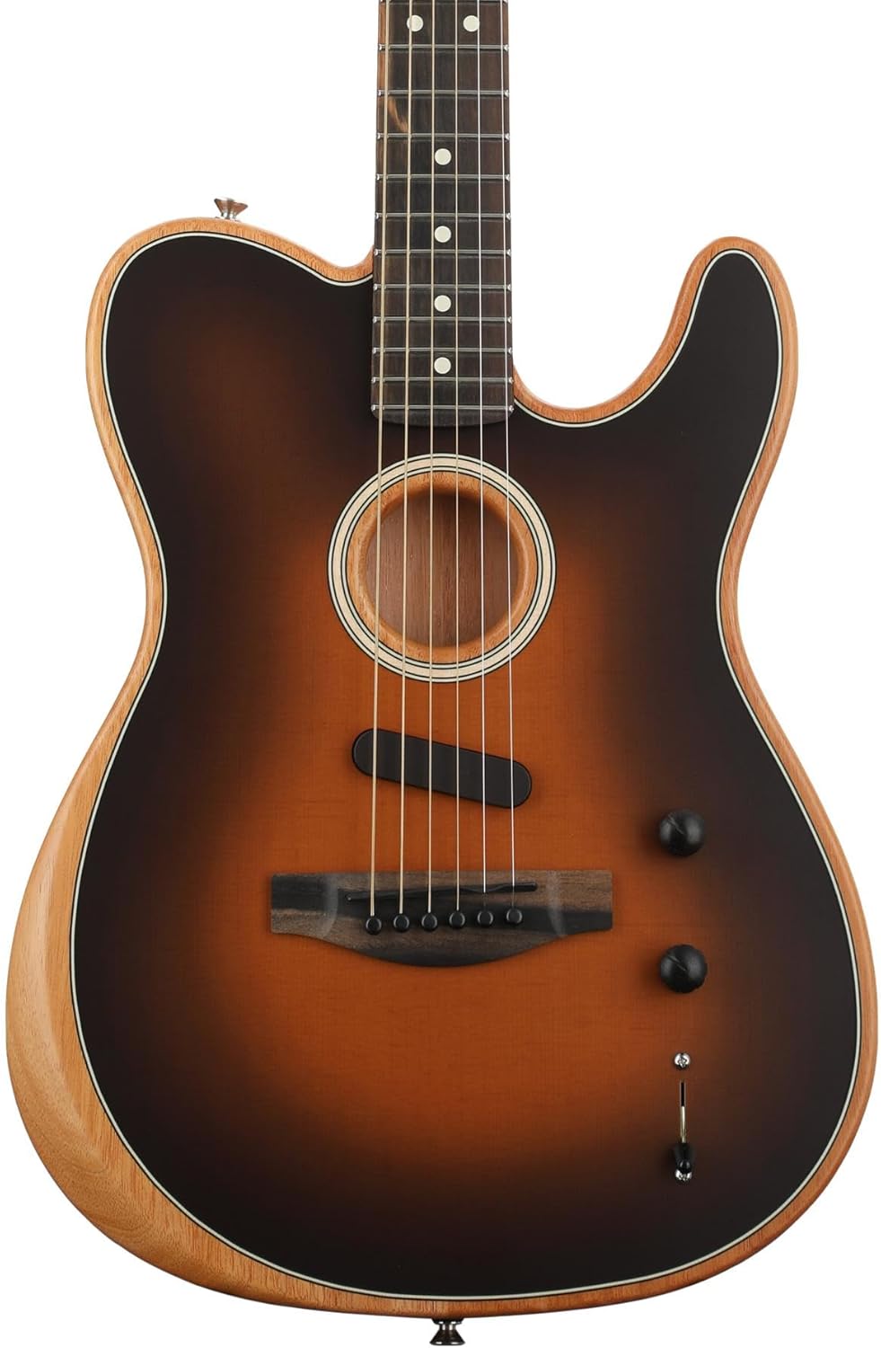 Fender American Acoustasonic Telecaster Acoustic Electric Guitar, Sunburst, Ebony Fingerboard, with Gig Bag