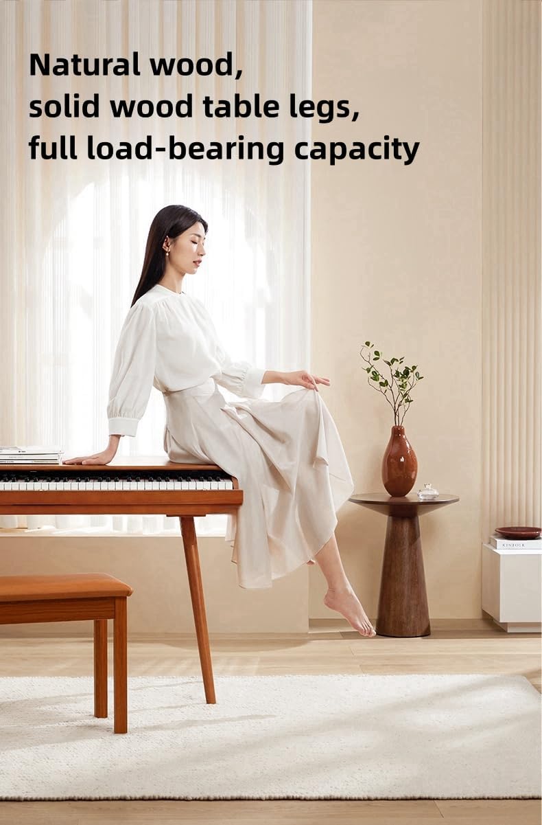 LANDTOM DD-8910 88-Key Solid Wood Drawer Digital Keyboard Piano With Stand, Multifunctional Desk Type Wooden Electric Hammer Weighted Full Size Keyboard Piano With 3-Pedal (Without Stool)