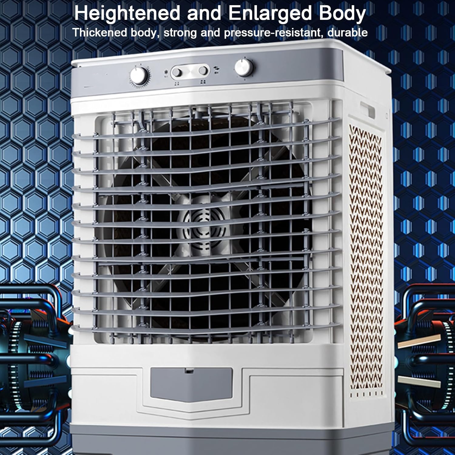 Portable Air Conditioners, Air Conditioner Fan, Strong and Resistant to Pressure, Wide-angle Air Supply, 3 Wind Speeds, 80L/21gal Water Tank, for Room, Office