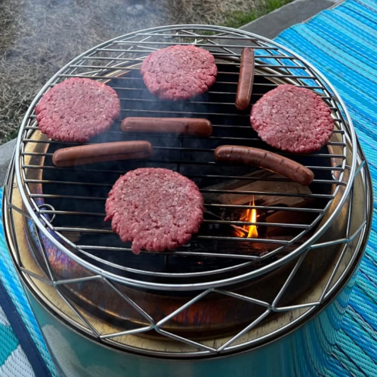 Fire Pit Accessory Kit for 19.5 Inch Solo Stove Bonfire, Stainless Steel Fire Pit Stand & Grill Cooking Grate for Bonfire Fireplace Tools