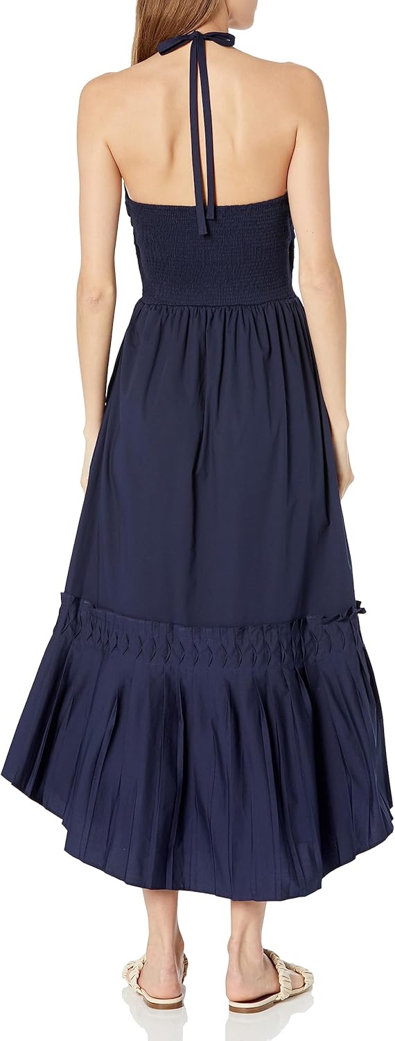 Ramy Brook Womens Moira Tie Neck Midi Dress