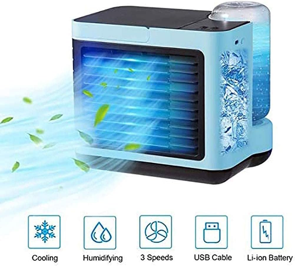 Evaporative Coolers Portable Air Conditioner Fan, Silent Electric Fan Air-coo Mobile Water-coo Humidifier Small Air Conditioner for Home Or Office