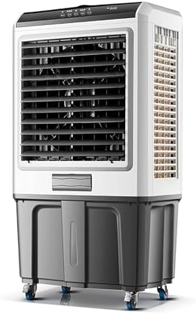 Portable Air Conditioners Portable Evaporative Ai Industrial air Cooler Large Capacity Water Tank 3 Wind Speed Adjustment 120° Free Swing Quiet Operation Gray 20.0in*15.7in*55.1in